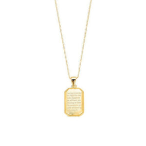 Black Pendant Square Plate Necklace