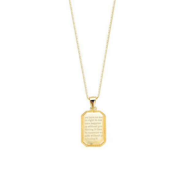 Black Pendant Square Plate Necklace